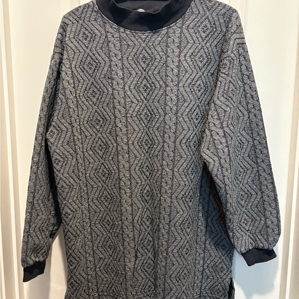 Vintage Gray Patterned Sweater